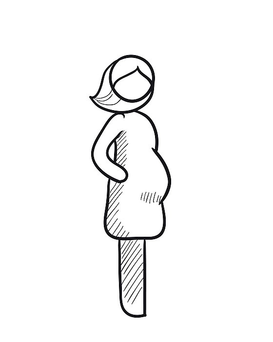 Gezeichnetes Bild einer schwangeren Frau im Profil